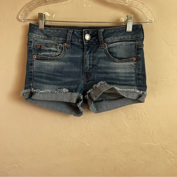 AEO MIDI Cuffed Denim Shorts - Picture 2 of 6